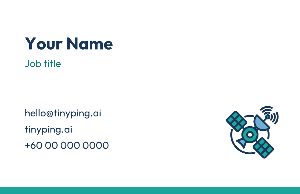 TinyPing business card, back