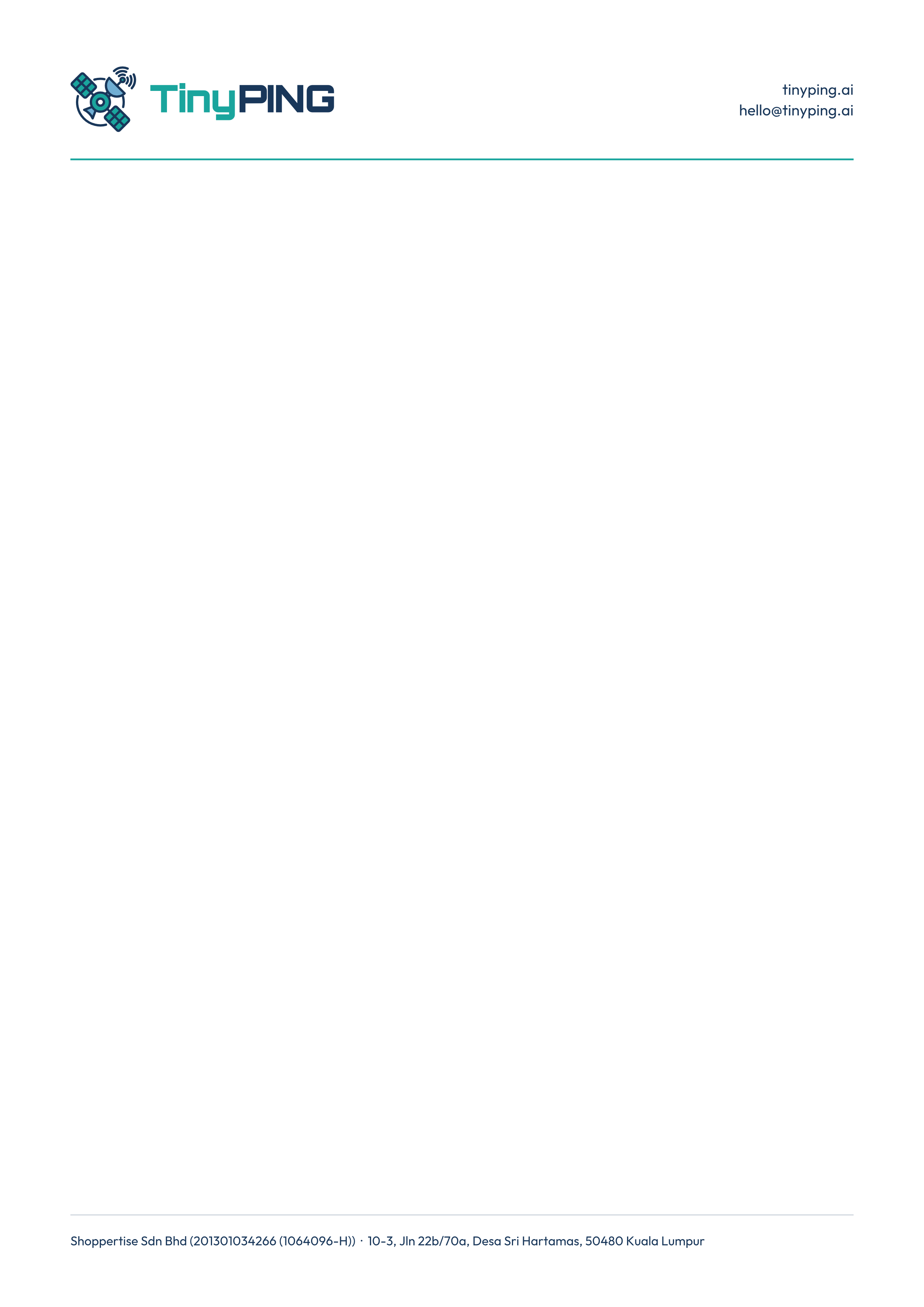 TinyPing letterhead